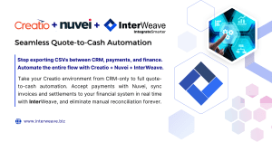 How Creatio + Nuvei + InterWeave Deliver a 360° Quote-to-Cash and Payment Reconciliation Experience